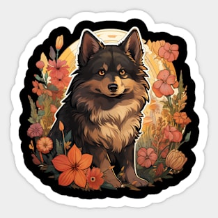 Schipperke  Dog Vintage Floral Sticker